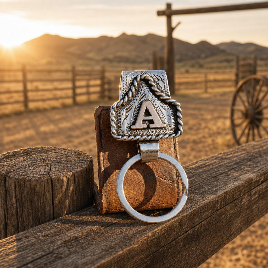 Custom Country Leather Keychain