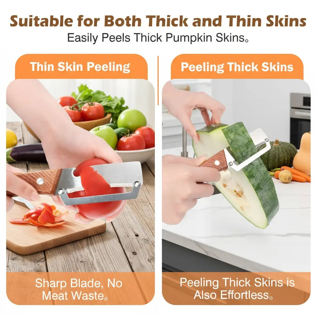 🍎🔪 One blade, endless kitchen magic — multi-function stainless steel peeler & knife for effortless prepping! 🥕✨