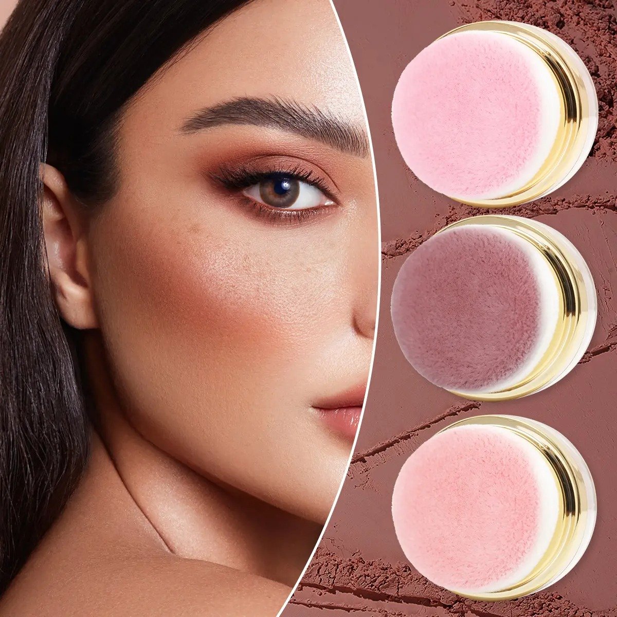 3-Piece Lazy Blush Set – Effortless Radiance in Seconds Quick, Natural-Looking Blush  Built-in Mirror 🪞